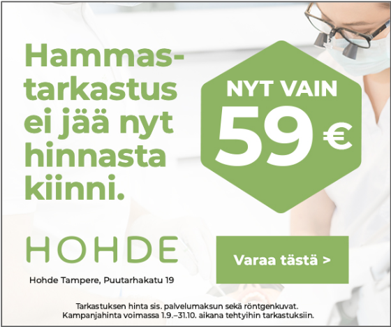 Hammastarkastus 59 € Hohde Tampereella